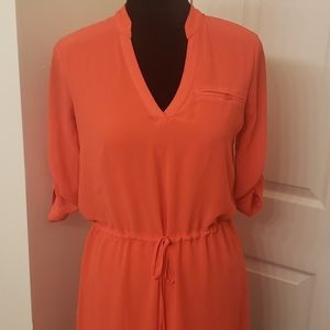 A Byer Summer dress, sheer overlay, 3/4 sleeves